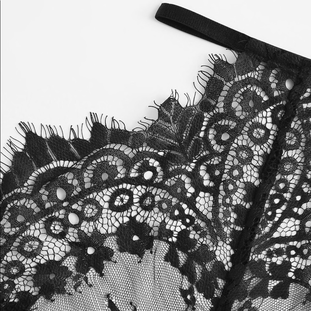 🆕Black lace halter and shorts pj mighty set - Picture 3 of 6